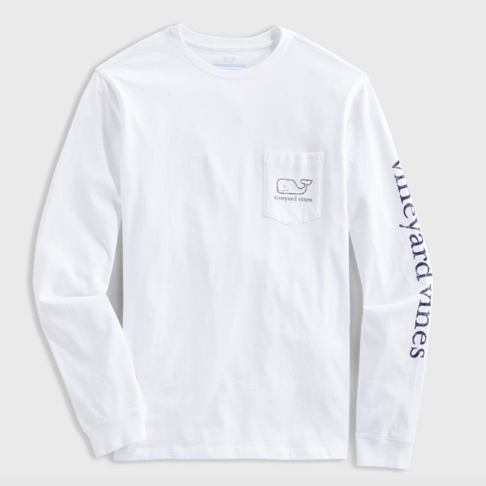 Vineyard Vines Vintage Whale Long-Sleeve Pocket Tee Size Medium